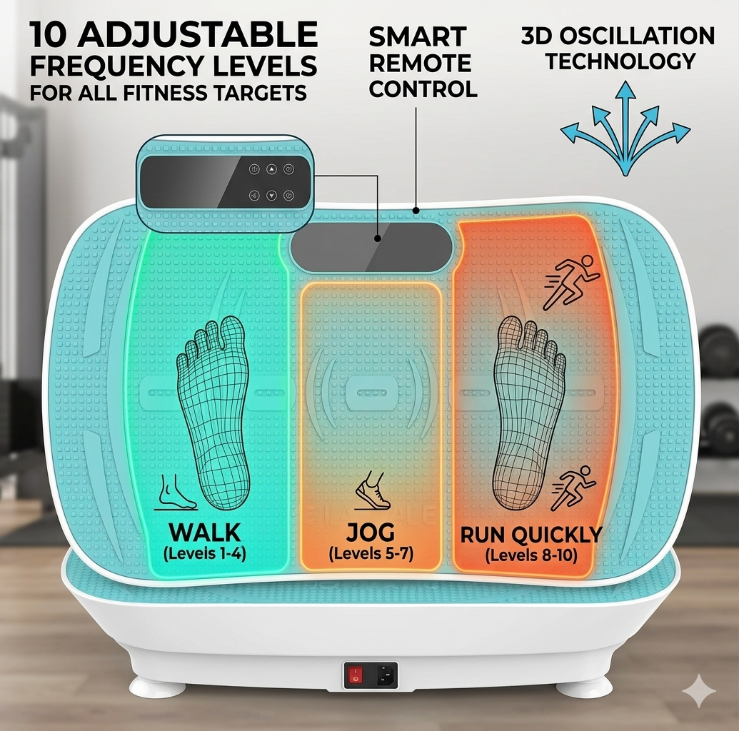 Pulse Plate™ 3D Oscillation Vibration Plate | 30Hz Full-Body Toning, Shaping & Recovery System