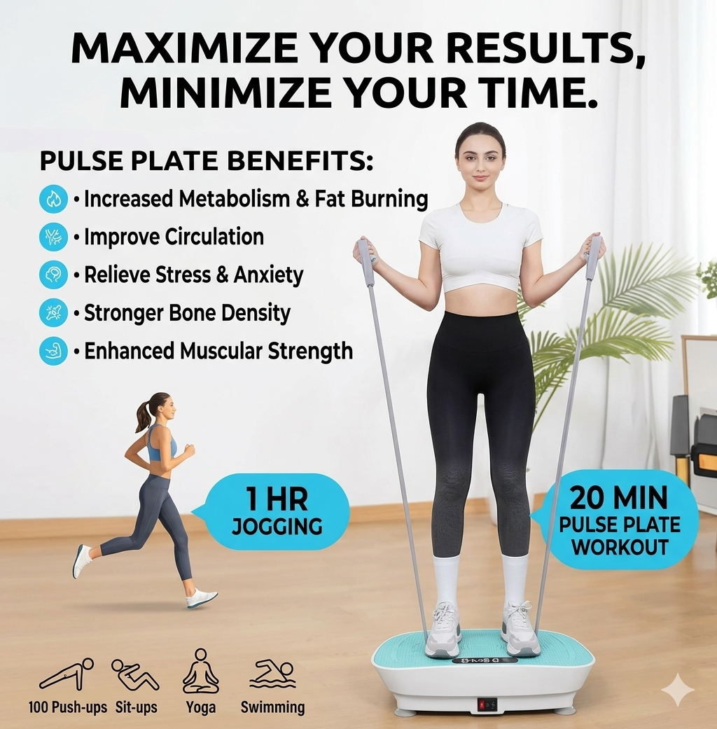 Pulse Plate™ 3D Oscillation Vibration Plate | 30Hz Full-Body Toning, Shaping & Recovery System